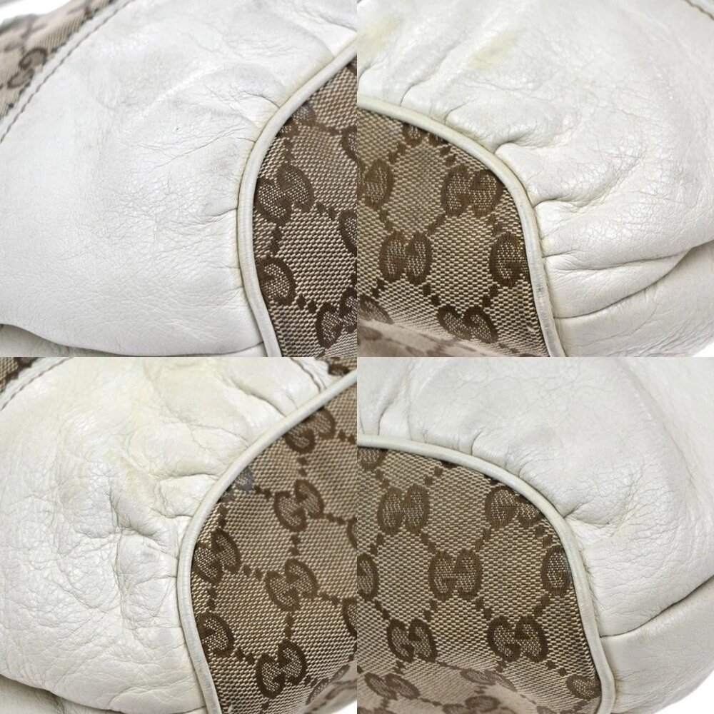 GUCCI GG Pattern Shoulder Tote Bag Canvas Leather Brown White GHW Italy 31EG320 - Picture 13 of 15